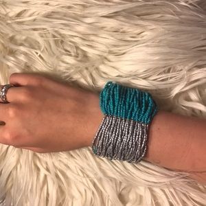 Stretchy multi color bead bracelet